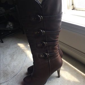 Knee high brown boots